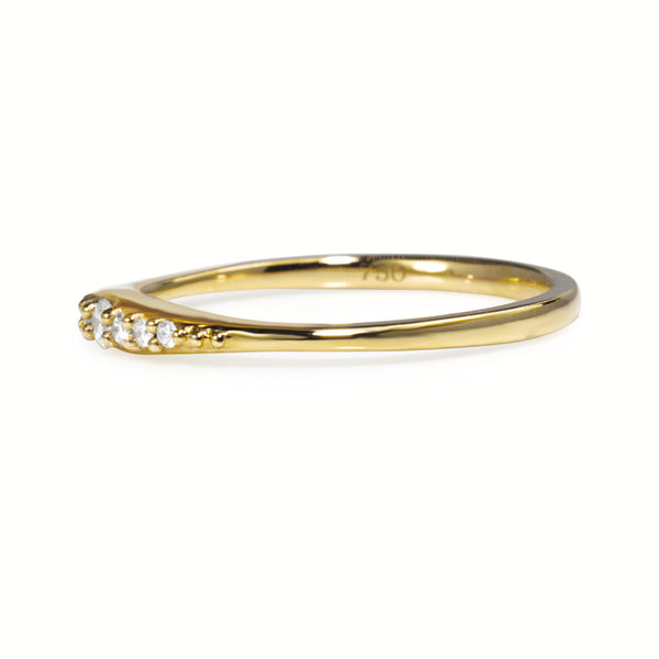 18ct Yellow Gold Fine Tapered Diamond Band Ring