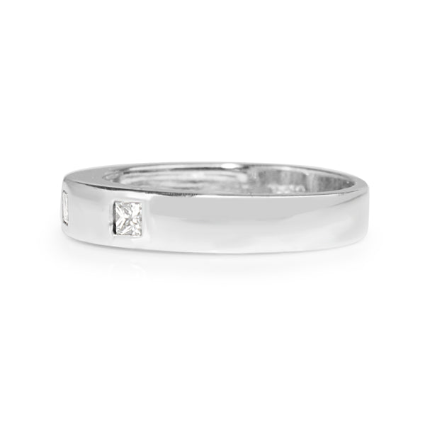 Platinum Princess Cut Diamond Band