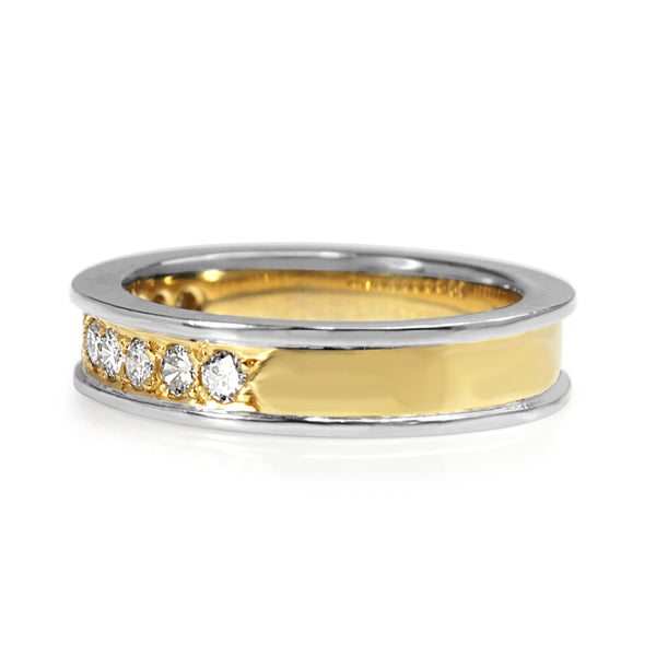 18ct Yellow and White Gold Diamond Band