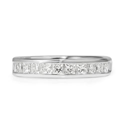 14ct White Gold Diamond Channel Set Band