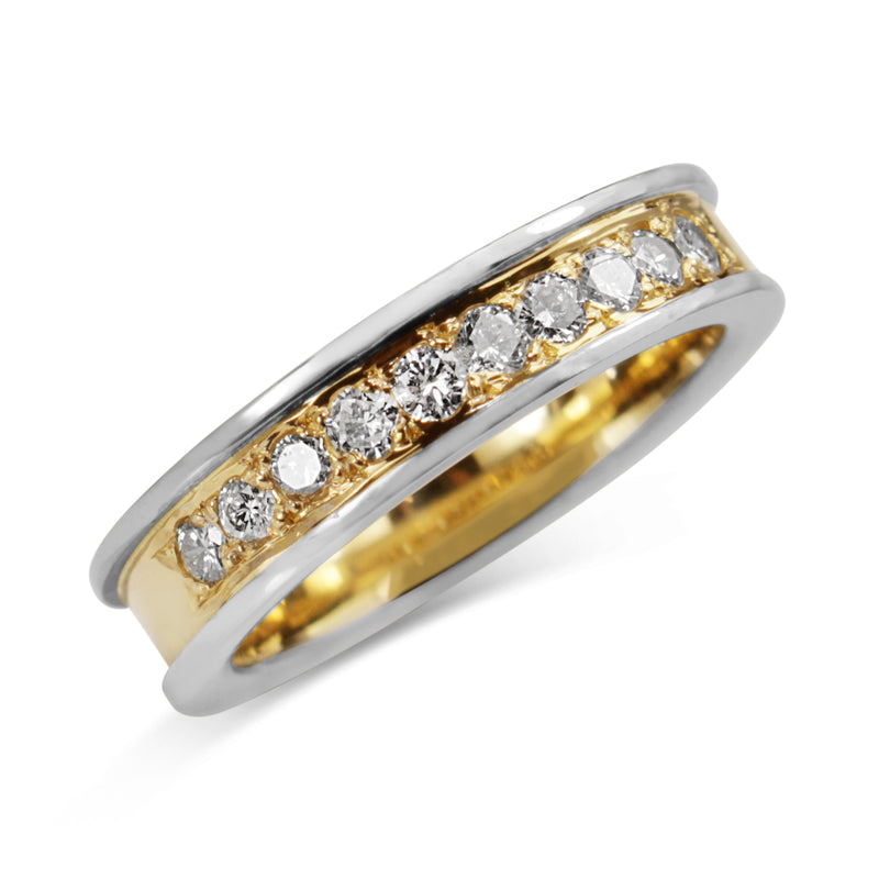 18ct Yellow and White Gold Diamond Band