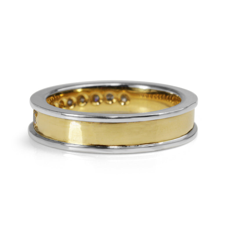 18ct Yellow and White Gold Diamond Band