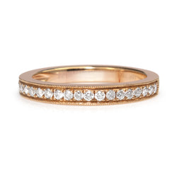 18ct Rose Gold Diamond Half Hoop Band