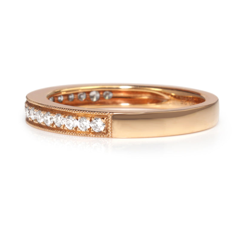 18ct Rose Gold Diamond Half Hoop Band