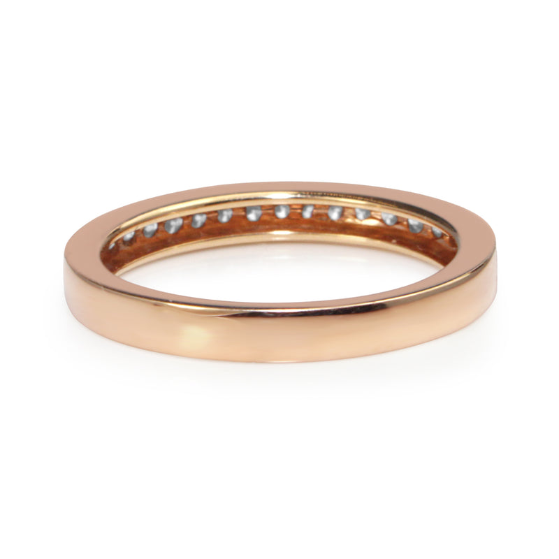 18ct Rose Gold Diamond Half Hoop Band