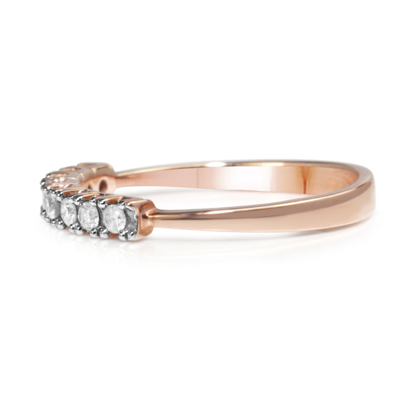 9ct Rose and White Gold Fine Diamond Band
