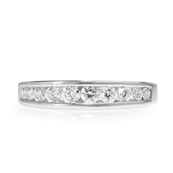 9ct White Gold Channel Set Graduated Diamond Band