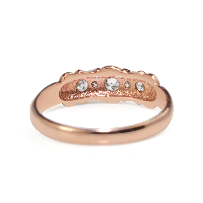 9ct Rose Gold Vintage Style Diamond Band