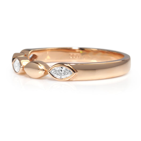 18ct Rose Gold Marquise Shaped Diamond Band