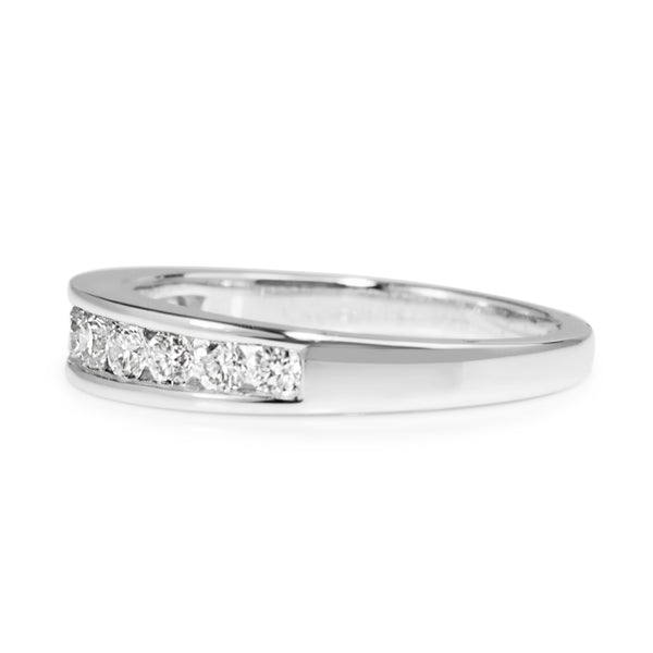 9ct White Gold Channel Set Graduated Diamond Band