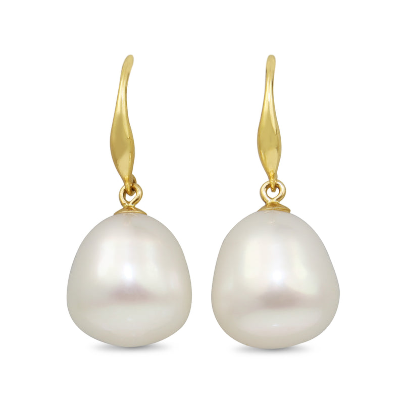 18ct Yellow Gold 13mm South Sea Pearl Earrings