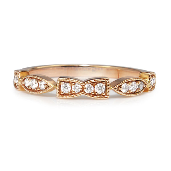 18ct Rose Gold Vintage Style Diamond Band