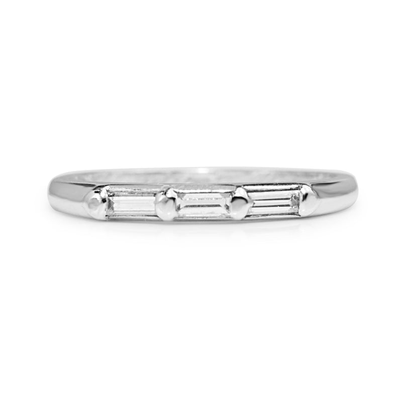 Platinum Vintage Baguette Diamond Band