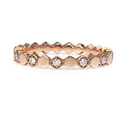 9ct Rose Gold 'Honeycomb' Diamond Ring
