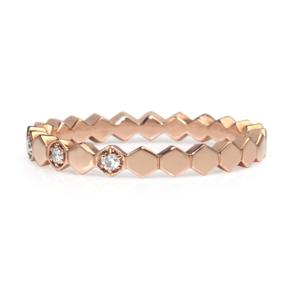 9ct Rose Gold 'Honeycomb' Diamond Ring