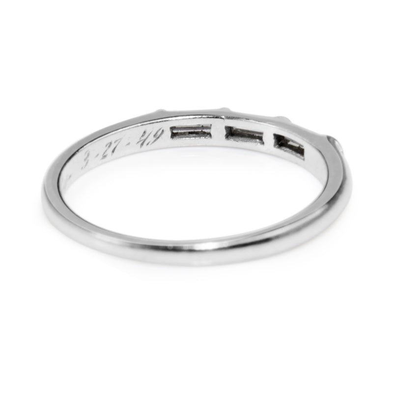 Platinum Vintage Baguette Diamond Band