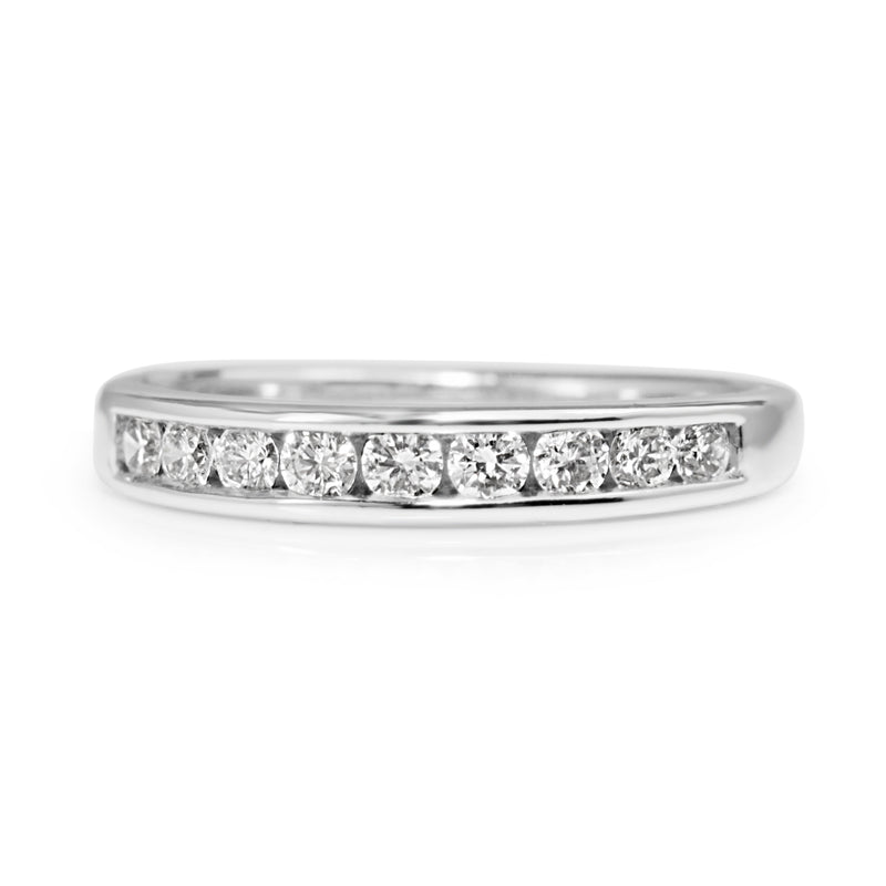 14ct White Gold Diamond Channel Set Band