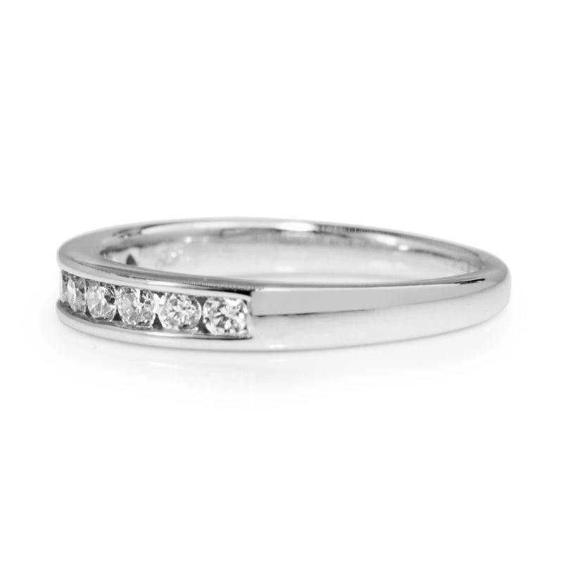 14ct White Gold Diamond Channel Set Band