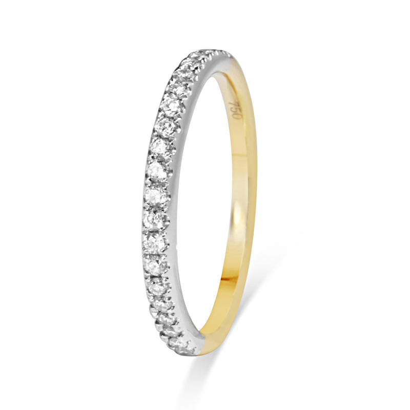 18ct Yellow and White Gold .20ct Diamond Band