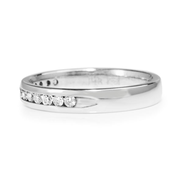 14ct White Gold Channel Set Diamond Band