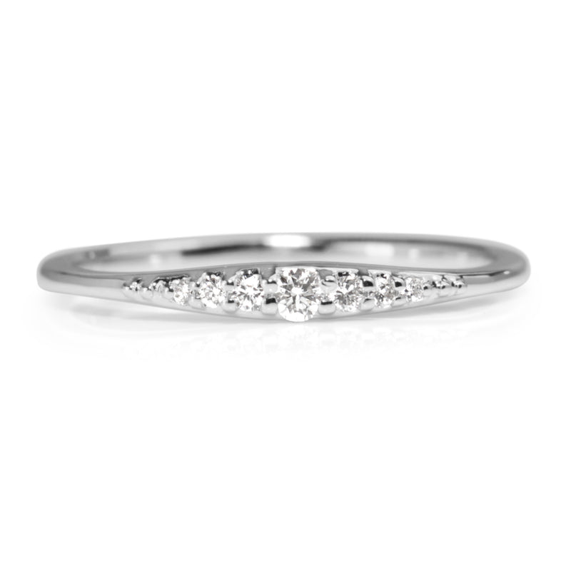 18ct White Gold Fine Tapered Diamond Band