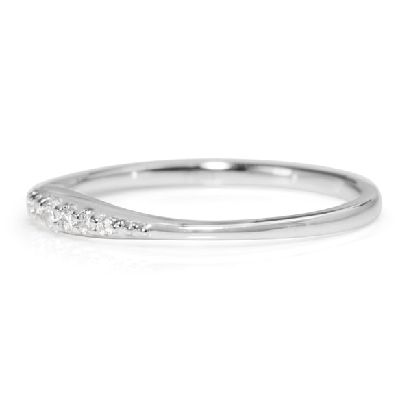 18ct White Gold Fine Tapered Diamond Band