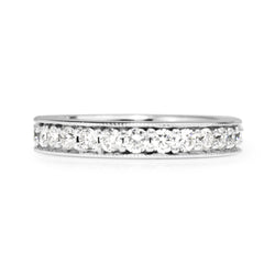 18ct White Gold Diamond and Millgrain Band