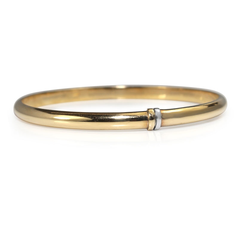 9ct Yellow Gold and Silver Filled Bangle