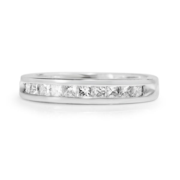 14ct White Gold Vintage Channel Set Diamond Band