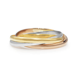 9ct Yellow, Rose and White Gold Russian Wedding Ring