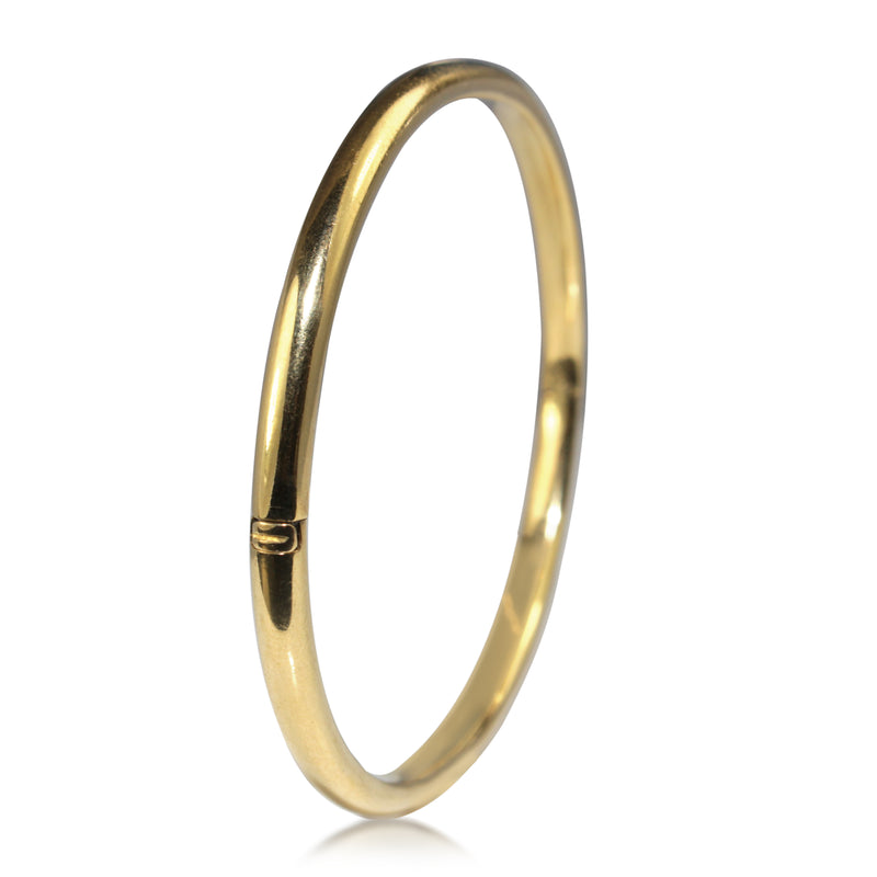 18ct Yellow Gold Estate Oval Hinged Bangle
