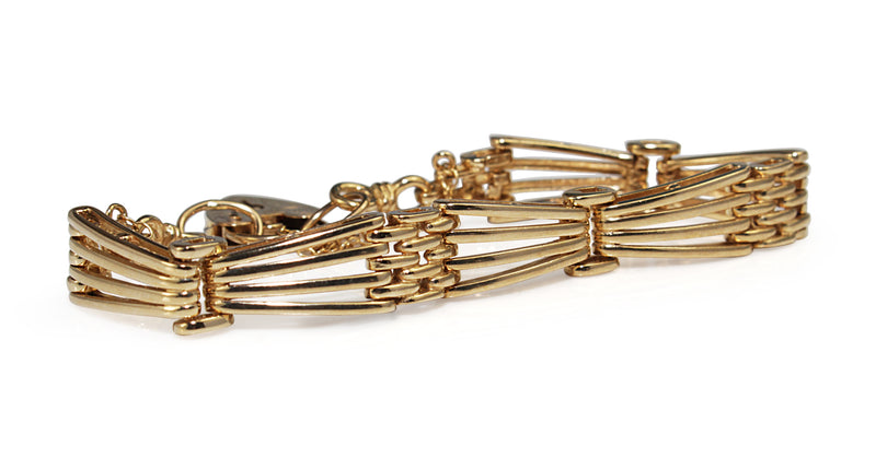 9ct Yellow Gold Antique Style Gate Link Bracelet