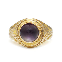 14ct Yellow Gold Antique Amethyst Cabochon Ring