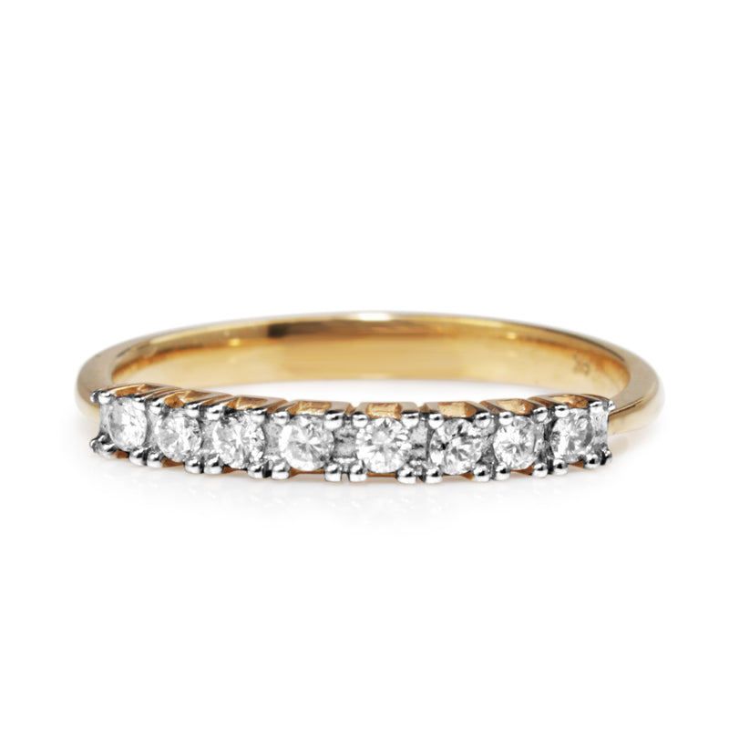 9ct Yellow and White Gold Fine Diamond Band