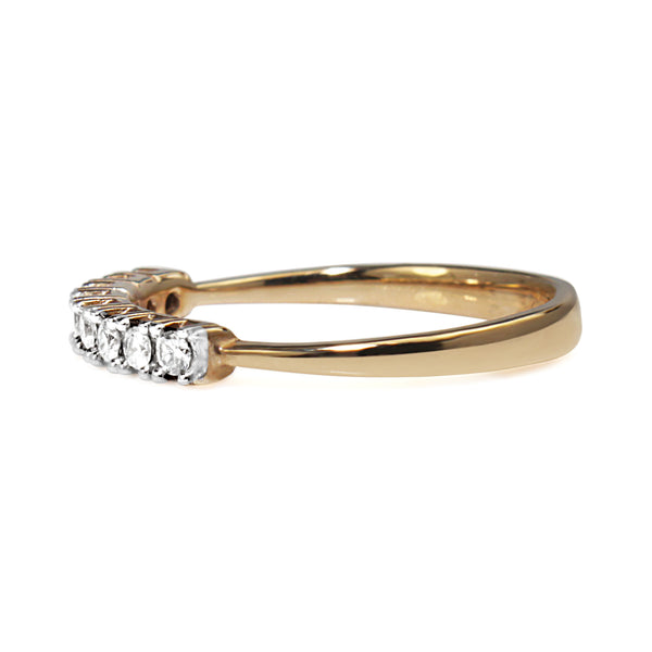 9ct Yellow and White Gold Fine Diamond Band