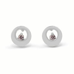 18ct White Gold Pink Diamond Stud Earrings