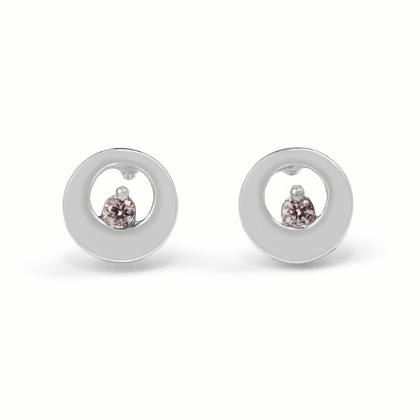 18ct White Gold Pink Diamond Stud Earrings