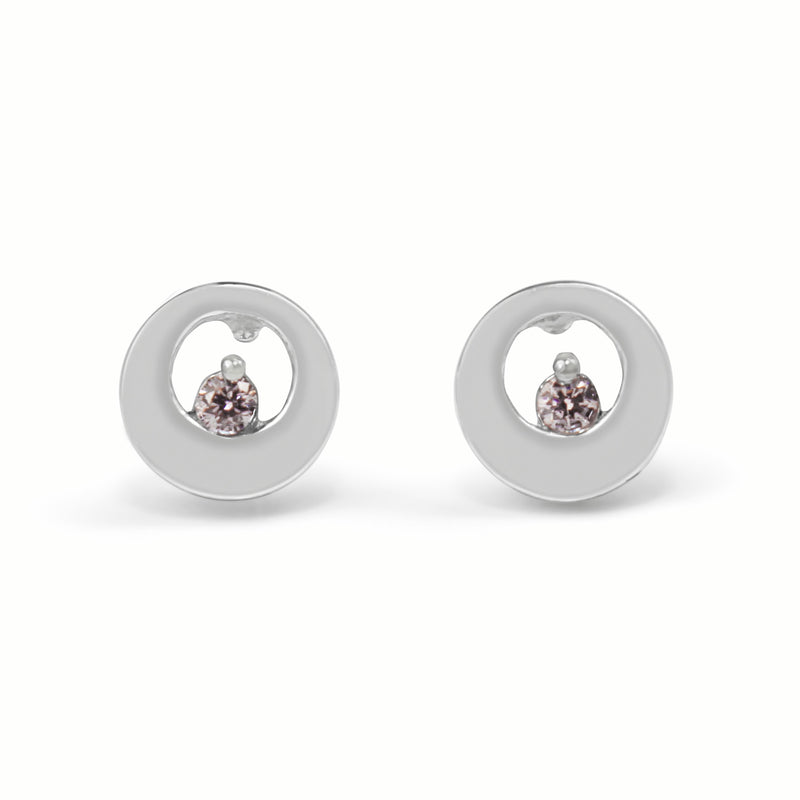 18ct White Gold Pink Diamond Stud Earrings