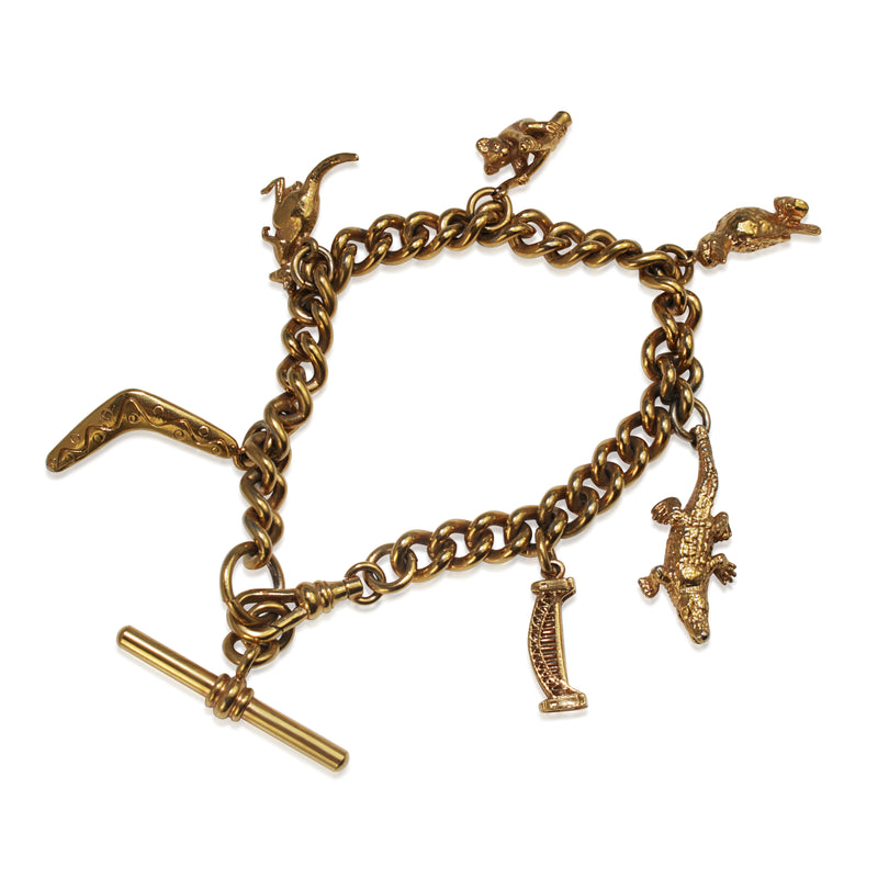 Gilt Charm Bracelet with Australian Charms