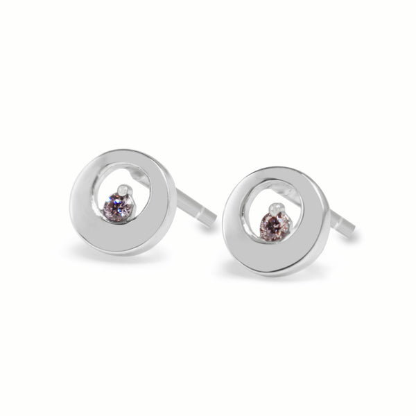 18ct White Gold Pink Diamond Stud Earrings