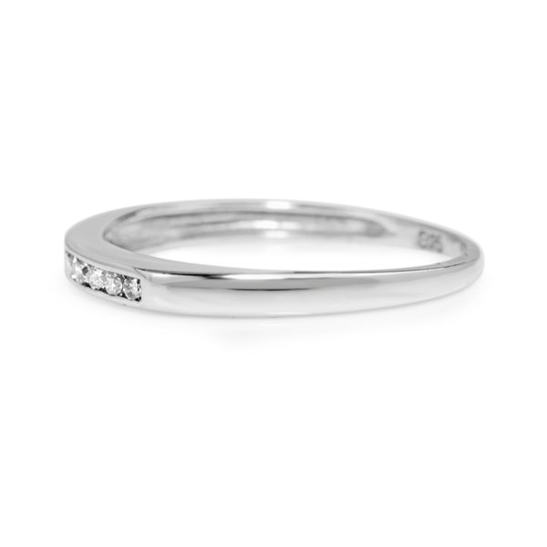 9ct White Gold Fine Channel Set Diamond Band