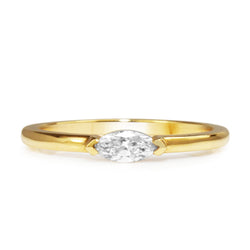 18ct Yellow Gold East West Marquise Solitaire Ring