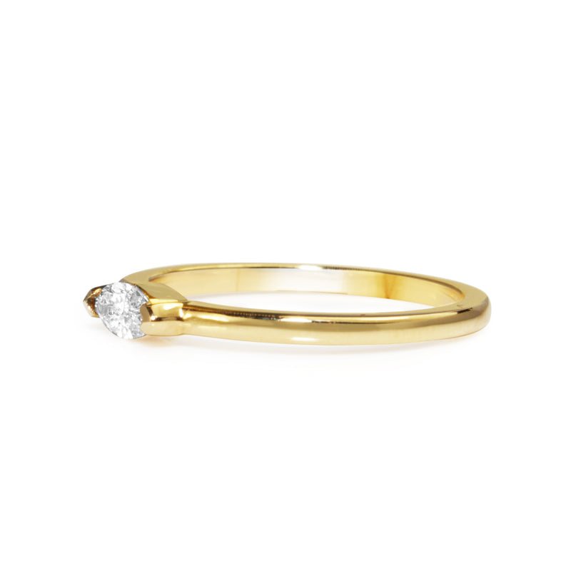18ct Yellow Gold East West Marquise Solitaire Ring