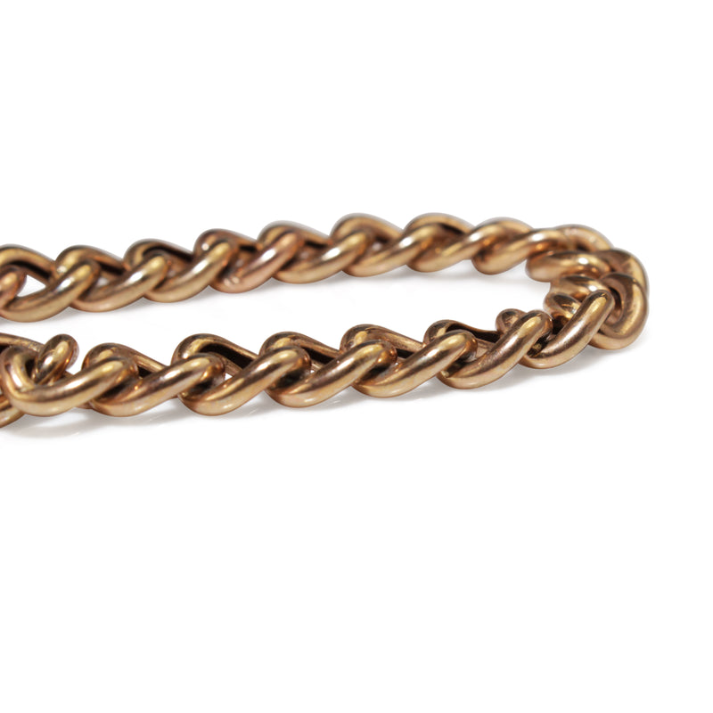 9ct Rose Gold Antique Curb Link Bracelet with Padlock Clasp