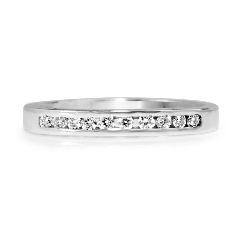 18ct White Gold Channel Set Diamond Band