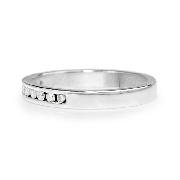 18ct White Gold Channel Set Diamond Band