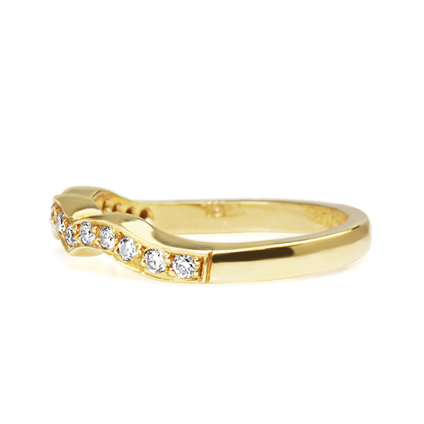 18ct Yellow Gold Shaped Diamond Band