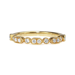 18ct Yellow Gold Vintage Style Diamond Band