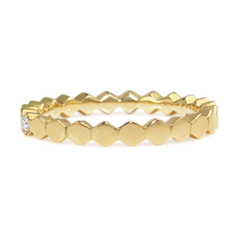 9ct Yellow Gold 'Honeycomb' Diamond Ring