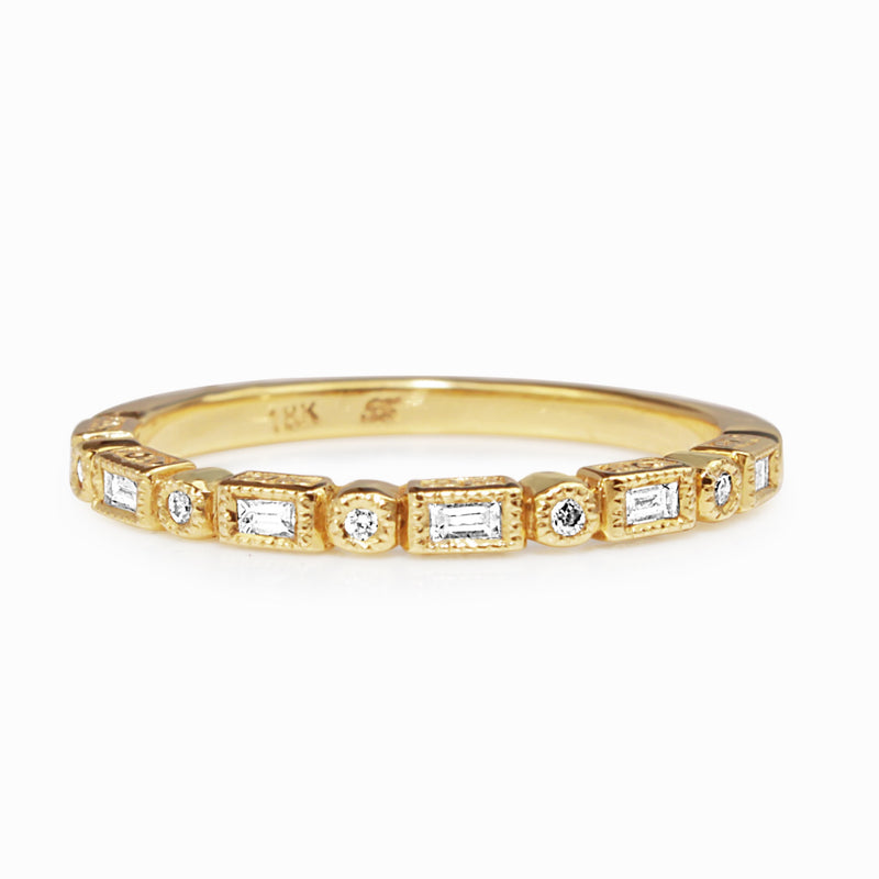 18ct Yellow Gold Deco Style Diamond Band